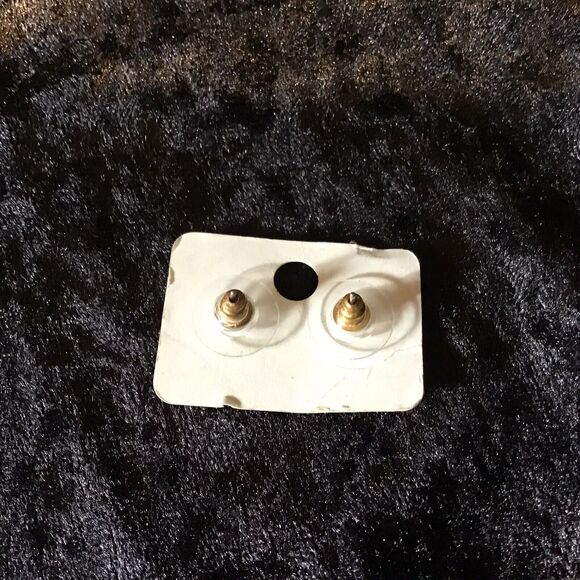 Green Enamel Sparkle Shamrock Clover Post Pierced Earrings New Old Stock - Picture 2 of 2